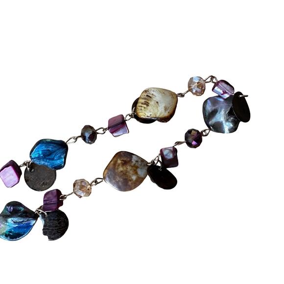 Long Mother of Pearl Beachy Boho Y2K Beaded Necklace - Picture 4 of 6